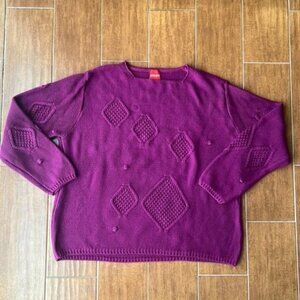 Sz 10 Olsen Magenta Cable Sweater